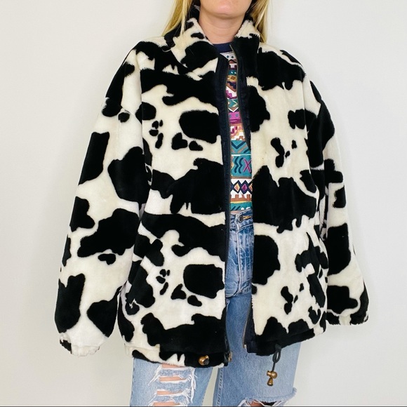 vintage cow print jacket